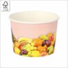 Jäätelökuppi Pahvimuki 7,7x5,5 cm (yläØ x korkeus) 150 ml design Fruits-2, valkoinen/valkoinen PE-coating pahvi 241 gsm FSC® sertifioitu, 200 kpl/pkt